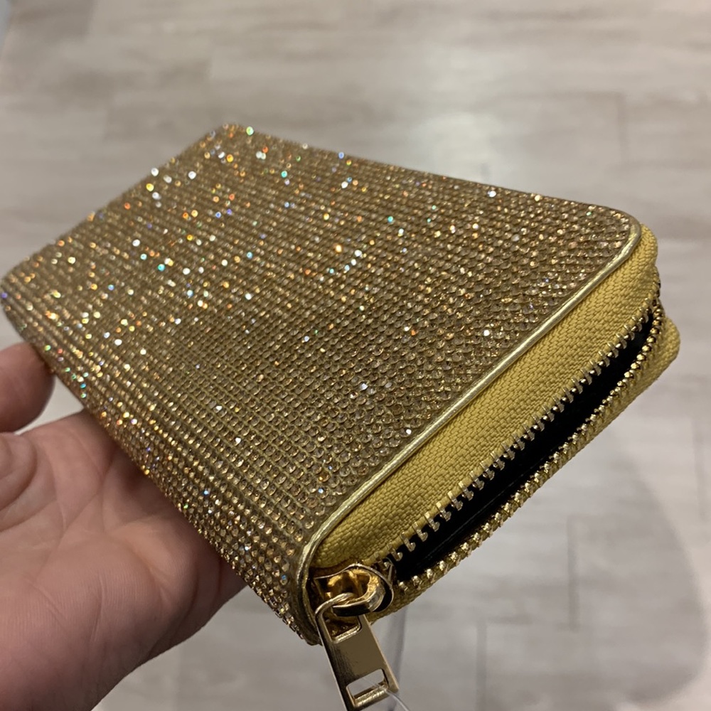 Rhinestone Gold Crystal Wallet